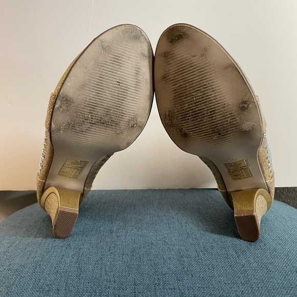 Valenti Franco Sassy 1 Peep Toe Glitter High Heels size 10 - Picture 6 of 11